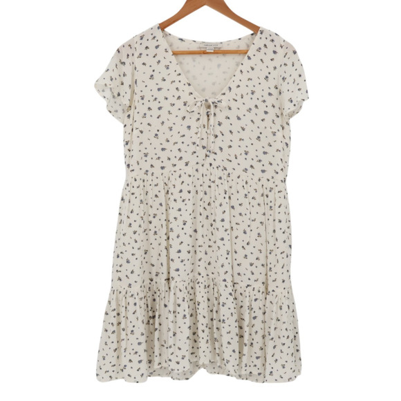 American Eagle Tiered Mini Dress Cottage Ditzy Floral Romantic Vacation Size M - Picture 1 of 9